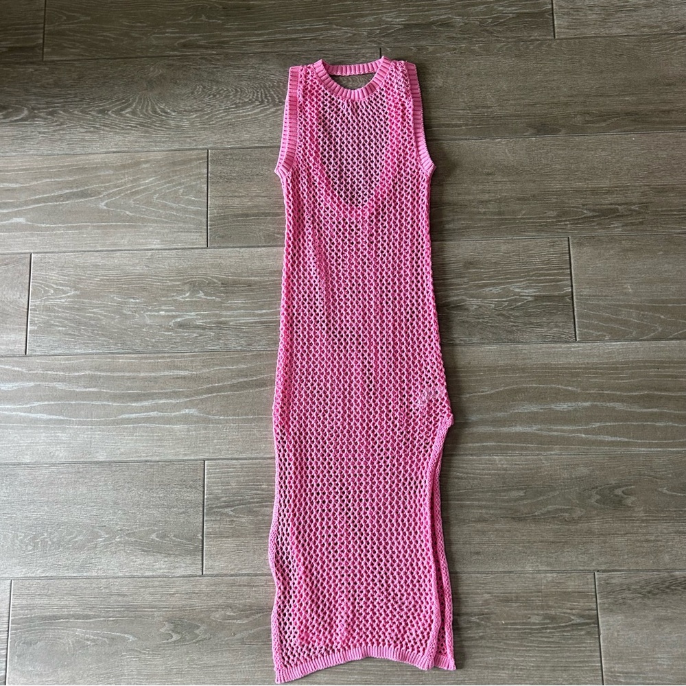 Beach Riot pink Sleeveless Knit Dress/ Swim cover up